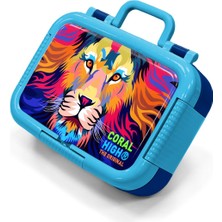 Coral High Kids Lacivert Saks Aslan Desenli Paslanmaz Çelik Beslenme Kabı 39251