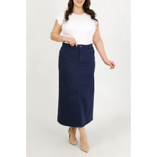 Vellichor Büyük Beden Tesettür Etek- Lacivert