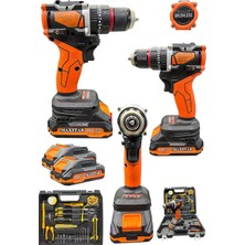 Stanvolt Profeyonel Penseli + Full Set Yeni Model Kömürsüz 48V Çift Batarya Şarjlı Akülü Vidalama