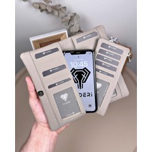 Fil Deri Hakiki Deri Telefon Bölmeli Fermuarlı Kartlıklı Cüzdan 2134
