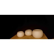 DS Tasarım 3'lü Yuvarlak Saksı - Dekoratif Saksı - Saksı / Mumluk