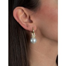 Luseda VIP Taç Detaylı Premium Parlak İnci Küpe