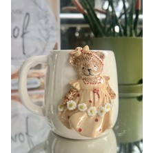 El Yapımı Seramik Papatya Teddy Kupa