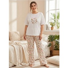 Laperissa Penye Çiçek Baskılı Pijama Takımı – Esnek ve Nefes Alan Kumaş