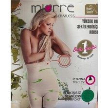 Bitangosu Ten Rengi Uzun Paçalı Yüksek Bel Iz Yapmaz Kaymaz Özel Silikon Bantlı Şekillendirici Korse