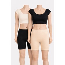 Belpa Likralı Penye Tayt, Pamuklu, Büyük Beden Içlik Tayt %95 Pamuklu %5 Likra 2'li Paket