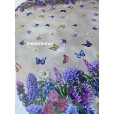 Mirella Astarlı Dalgalı Volanlı Kenarlı Kolay Silinebilir Oval Büyük Dikdörtgen Pvc Muşamba Masa Örtüsü