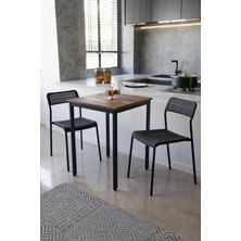 Flinder 2li Mutfak Seti Mutfak Masa ve Sandalye Seti Balkon Masası Cafe Seti