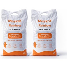 Maskot Rainbow Bentonit  Aktif Karbon Tanecikli  Kedi Kumu 10 lt * 2 Adet