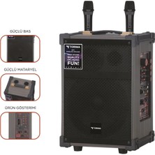 Trm D71 Taşınabilir Bluetooth Hoparlör Parti Speaker 2 El Kablosuz Mikrofon