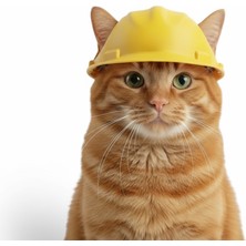 Kedi Inşaat Şapkası