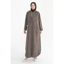 Kadeem Giyim Sahra Cupra Kemer Detaylı Ferace Vizon - 422637