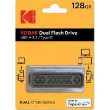 Kodak 128GB 3.2 Gen1 Type-C Otg USB Bellek (K143D)