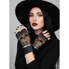 Asmin Tasarım Kol Manşeti, Dantel Siyah, Vintage, Kolluk, Aksesuar, El Emeği