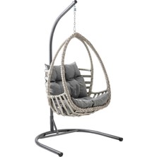 Rehome Malta Tek Kişilik Rattan Bahçe Salıncağı | Beyaz