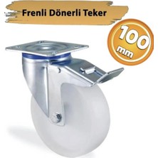  0100f dönerli tablalı frenli kemik tekerlek 100 mm 135 kg
