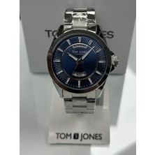 Tom Jones Çelik Kordon Lacivert Kadran Günlü-Takvimli Erkek Kol Saati