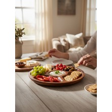 Akayev Akasya 5 Bölmeli 25 cm Dönerli Sunum Tabağı