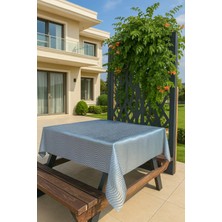 Gümüş Paralel Çizgili Şeffaf Pvc Masa Örtüsü Silinebilir Muşamba Sofra Bezi Lüx Hasır Su Geçirmez.