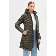 Columbia Omnı Heat Strech Drift Peak Kadın Haki Dar Kesim Termal Mont