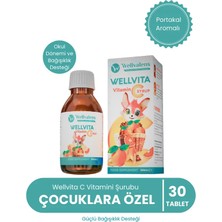 Wellvalens Wellvita Çocuklar İçin Vitamin C Şurubu 50 mg / 5 ml – Portakal Aromalı Bağışıklık Desteği – 100 ml