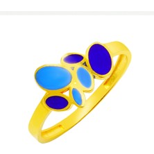 Rüya Kuyumculuk 14 Ayar Mavi Başak Mineli Altın Yüzük
