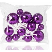 Efe Pastacılık Disko Top Mor – Pasta ve Tatlı Üzeri Dekoratif Süs (12’li Set)