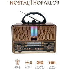 Seyutech Bluetooth Nostaljik Hoparlör Tft Aux USB Girişli Ses Bombası Taşınabilir Şarjlı Radyo Speaker