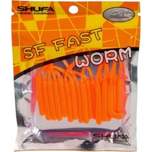 Shufa Fast Worm 5.1 cm 20 Pcs Uv Orange