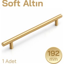 Badem10 192MM Alteta (1 Adet) Soft Altın Metal Mobilya Mutfak Dolap Çekmece Dolabı Kulbu Kulpu Kulpları