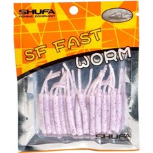 Shufa Fast Worm 5.1 cm 20 Pcs Glitter White