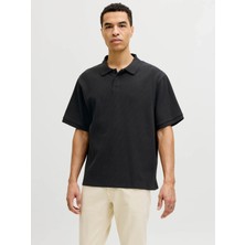 Jack & Jones Jack&jones 12287988 Yakali Fitilli Erkek Tshirt - Siyah