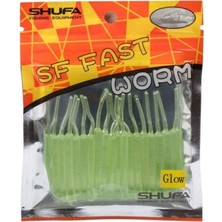 Shufa Fast Worm 5.1 cm 20 Pcs Clear Green