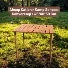 Bag The Joy Leftover Serisi Ahşap Rulo Katlanır Kamp Sehpası - Kahverengi - Çantalı