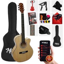 Midex XC-200CR Kaliteli Akustik Gitar Seti 40 İnç 4/4 Yetişkin Full Set