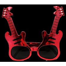 Die Grup Kırmızı Renk Rockn Roll Gitar Şekilli Parti Gözlüğü 15X15 cm