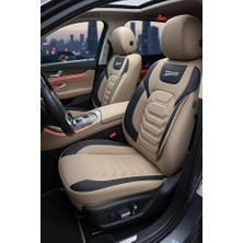 Kurra Store Ssangyong Chairman CM600S 3.2 I 24V (220 Hp) 2008 Titanyum Serisi Uyumlu Keten Oto Koltuk Kılıfı Bej