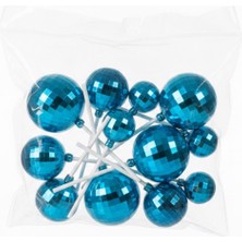 Efe Pastacılık Disko Top Mavi – Pasta ve Tatlı Üzeri Dekoratif Süs (12’li Set)