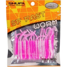 Shufa Fast Worm 5.1 cm 20 Pcs Pink White