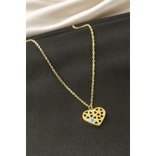 Osense Kalp Nazar Çelik Kolye