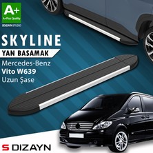 S-Dizayn Mercedes Vito W639 Uzun Şase Skyline Aluminyum Yan Basamak 253 Cm 2004-2014 A+ Kalite