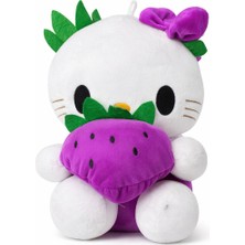Vardem 30 cm Küçük Boy Mor Hello Kitty Çilek Temalı Peluş Oyuncak