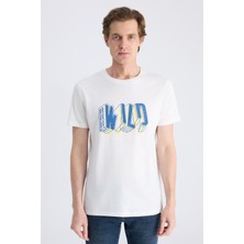 Twn Slim Fit Ekru Düz %100 Pamuklu T-Shirt 2EC143831108M