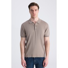 D'S Damat Ds Damat Slim Fit Vizon Düz Örgü Yazlık Rayon Triko T-Shirt 4HF069421001M