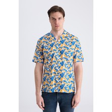 Twn Slim Fit Turuncu Baskılı %100 Pamuklu Gömlek 2EC02AP313130