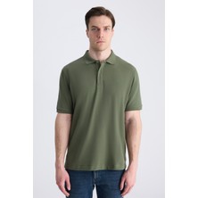 D'S Damat Ds Damat Regular Fit Yeşil Pike Dokulu %100 Pamuklu T-Shirt 4HC140211213M