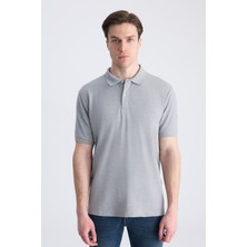 D'S Damat Ds Damat Regular Fit Gri Melanj Pike Dokulu %100 Pamuklu T-Shirt 4HC140211213M