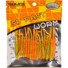 Shufa Fast Worm 5.1 cm 20 Pcs Fire Tiger