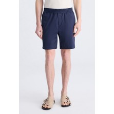 D'S Damat Ds Damat Regular Fit Lacivert Armürlü Pamuklu Şort 4HC13S2137502