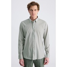 Twn Slim Fit Bej Baskılı Gömlek 4EC02AD072802